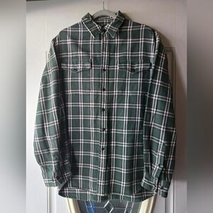 GAP Forest Plaid Flannel Cotton Mens Shirt Large